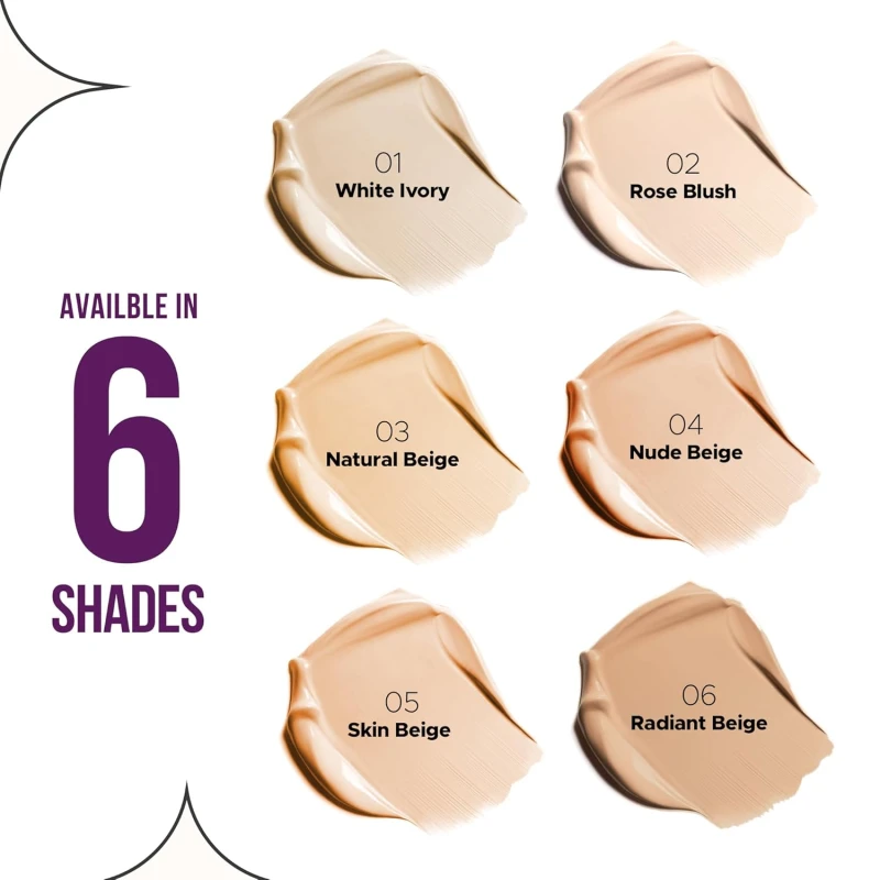 Hilary Rhoda High Definition Foundation for Women | Hides Pores & Blemishes | HD Foundation For All Skin Types | Blendable Formula | Natural & Matte Finish | High Coverage Liquid Foundation - 33ml (Skin Beige - Shade 05) - Thumbnail 7